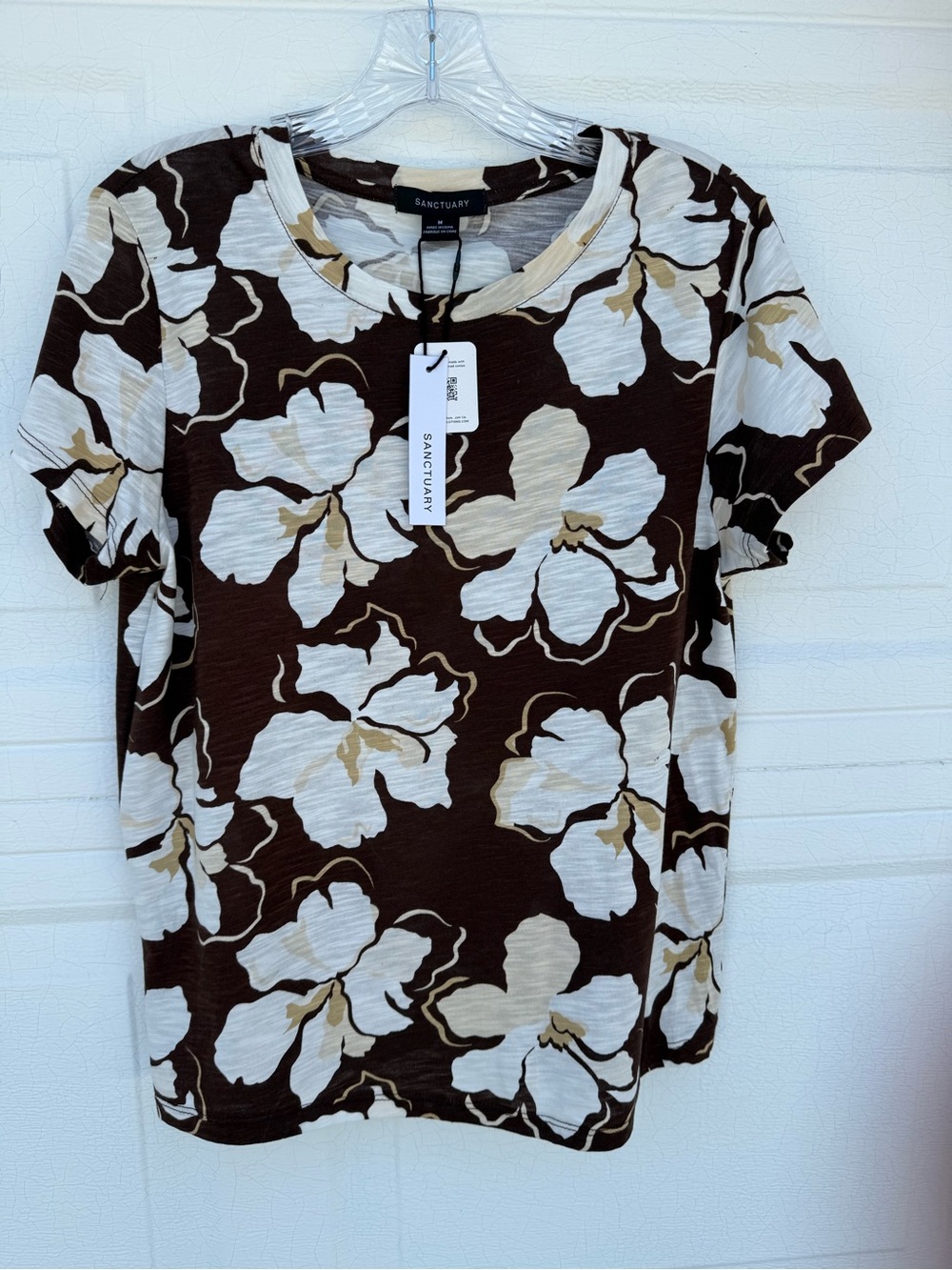 Sanctuary Brown Floral Top Size M NWT